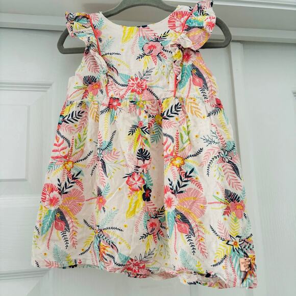 Carrement Beau Boutique Floral Ivory Viscose Dress 6-9 Months - Picture 1 of 5